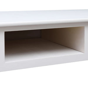 Scrivania Bianca 108x45x76 cm in Legno Massello di Paulownia 338537