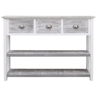 Credenza Grigio Antico 108x30x76 cm Legno Massello di Paulownia 338543
