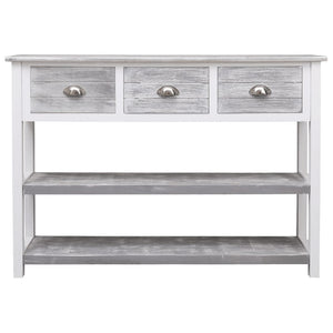 Credenza Grigio Antico 108x30x76 cm Legno Massello di Paulownia 338543