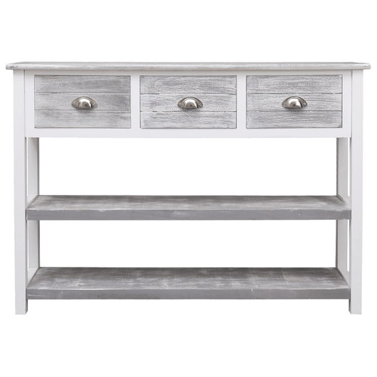 Credenza Grigio Antico 108x30x76 cm Legno Massello di Paulownia 338543