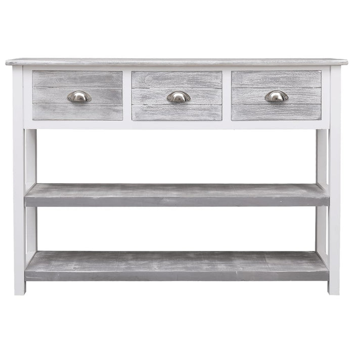 Credenza Grigio Antico 108x30x76 cm Legno Massello di Paulownia 338543