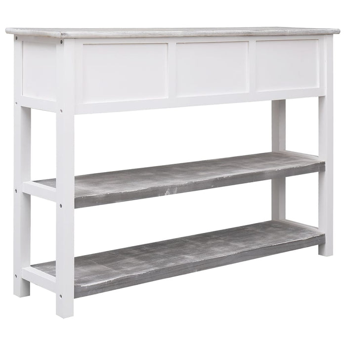 Credenza Grigio Antico 108x30x76 cm Legno Massello di Paulownia 338543