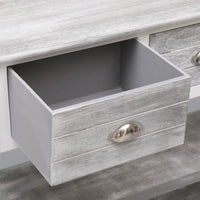 Credenza Grigio Antico 108x30x76 cm Legno Massello di Paulownia 338543