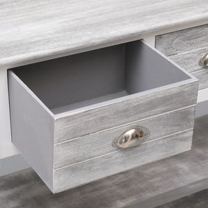 Credenza Grigio Antico 108x30x76 cm Legno Massello di Paulownia 338543
