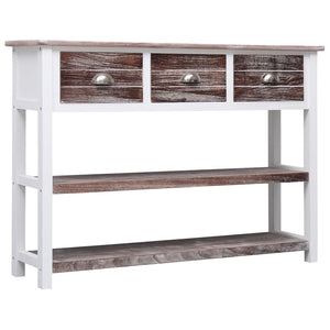 Credenza Marrone Antico 108x30x76cm Legno Massello di Paulownia 338544