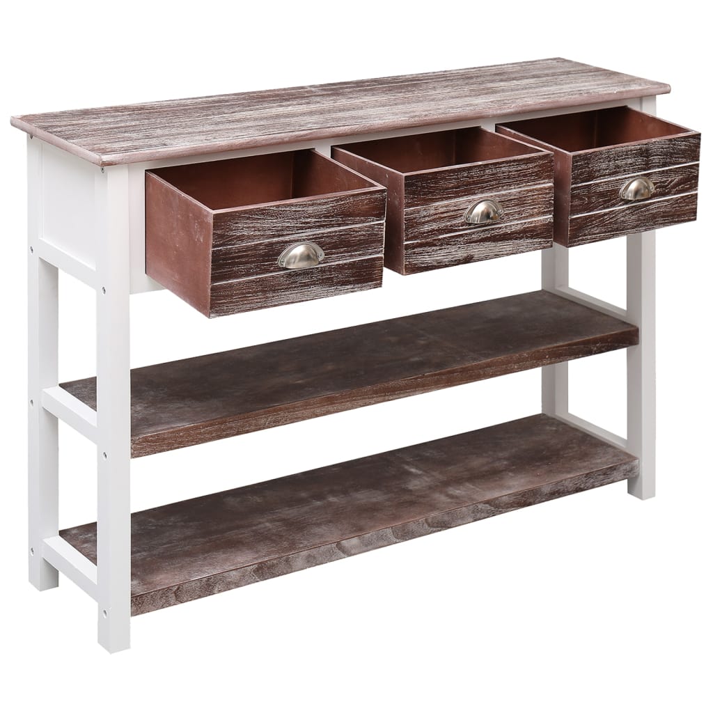 Credenza Marrone Antico 108x30x76cm Legno Massello di Paulownia 338544