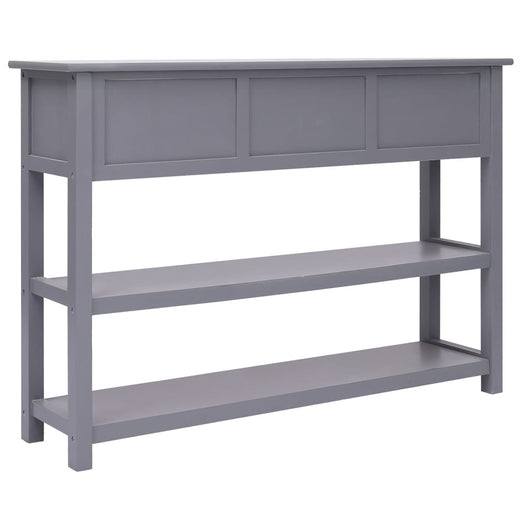 Credenza Grigia 108x30x76cm Legno Massello di Paulownia 338546