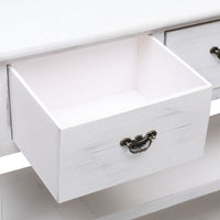 Credenza Bianco Antico 108x30x76 cm Legno Massello di Paulonia 338552