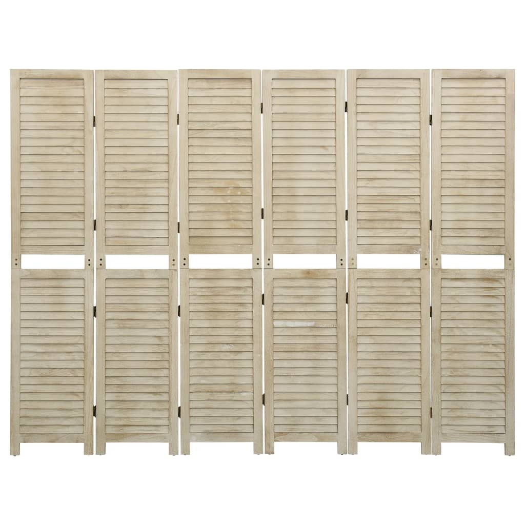 Divisorio a 6 Pannelli-Set di 6 pannelli Paravento 210 x 165 cm Legno Massello di Paulownia
