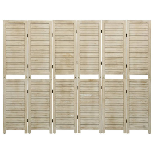 Divisorio a 6 Pannelli-Set di 6 pannelli Paravento 210 x 165 cm Legno Massello di Paulownia