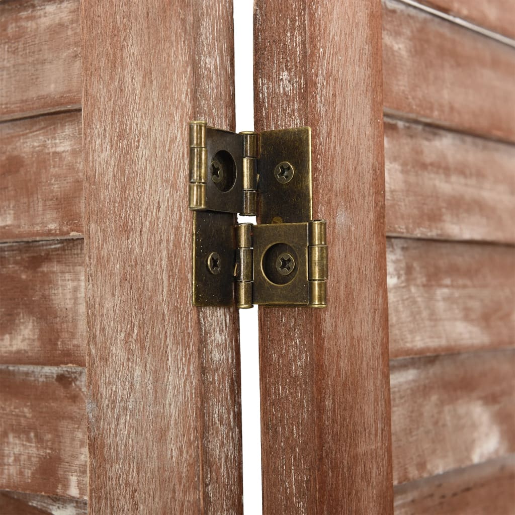 Divisorio 6 Pannelli Marrone 210x165cm Legno Massello Paulownia cod mxl 76526