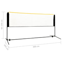 Rete da Badminton Regolabile 300x103x94-158 cm in Metallo cod mxl 69926