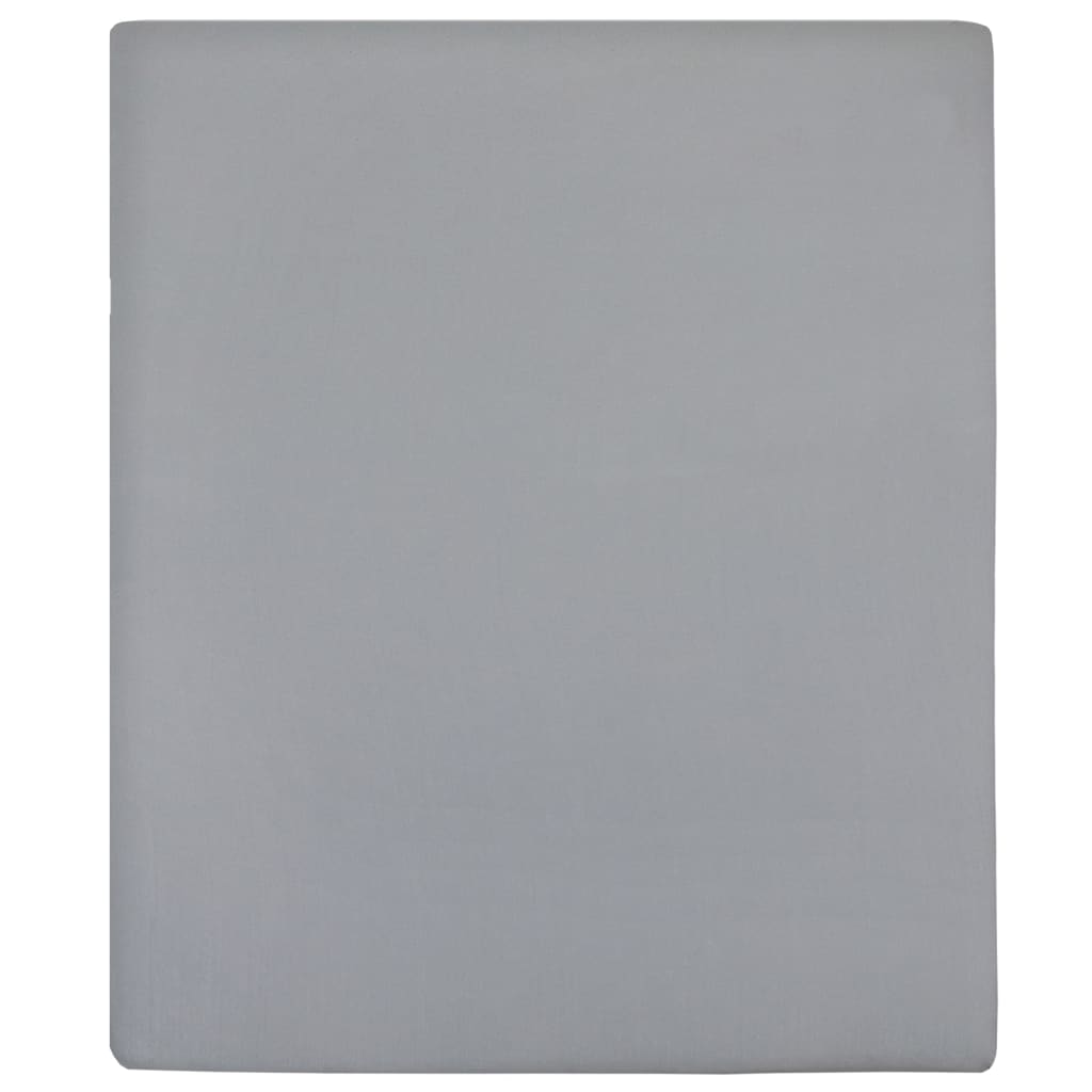 Lenzuola con Angoli Jersey 2pz Grigio 100x200 cm Cotone 136203