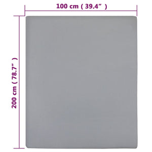 Lenzuola con Angoli Jersey 2pz Grigio 100x200 cm Cotone 136203