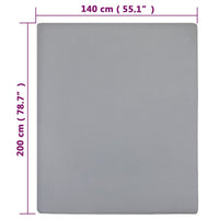 Lenzuola con Angoli Jersey 2pz Grigio 140x200 cm Cotone cod mxl 77637