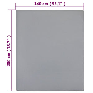 Lenzuola con Angoli Jersey 2pz Grigio 140x200 cm Cotone cod mxl 77637