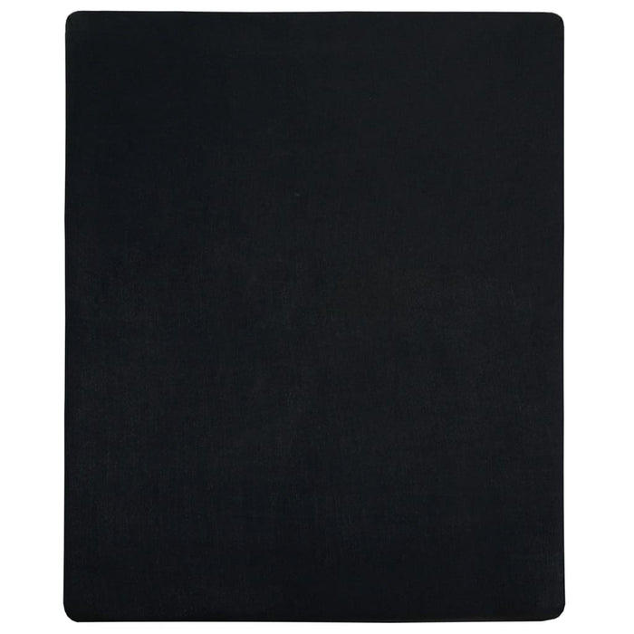 Lenzuolo con Angoli Jersey Nero 90x200 cm Cotone 136210