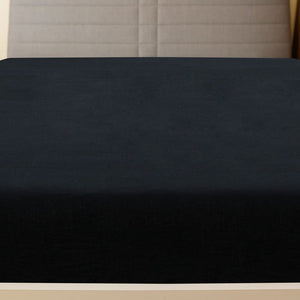 Lenzuolo con Angoli Jersey Nero 90x200 cm Cotone 136210
