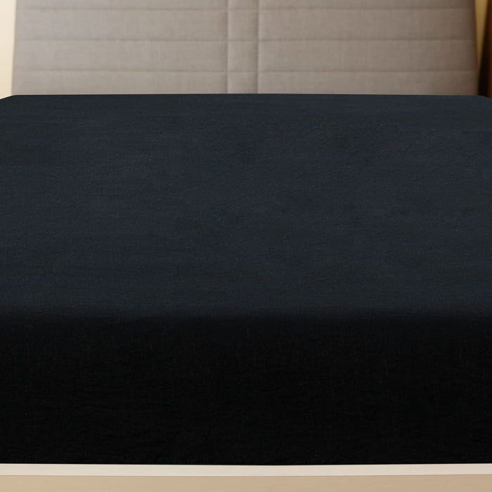 Lenzuolo con Angoli Jersey Nero 90x200 cm Cotone 136210