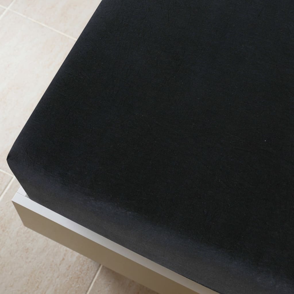 Lenzuolo con Angoli Jersey Nero 90x200 cm Cotone 136210