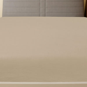 Lenzuolo con Angoli Jersey Tortora 180x200 cm Cotone 136228