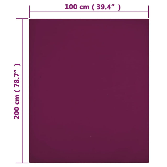 Lenzuola con Angoli Jersey 2pz Bordò 100x200 cm Cotone 136253