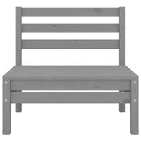 Divano Centrale da Giardino Grigio in Legno Massello di Pino 806574