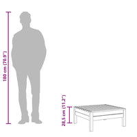 Poggiapiedi da Giardino Grigio in Legno Massello di Pino 806579