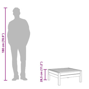 Poggiapiedi da Giardino Grigio in Legno Massello di Pino 806579