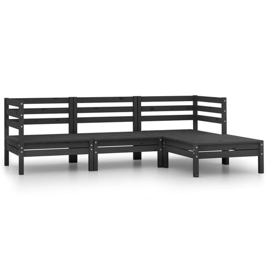 Set Divani da Giardino 4 pz in Legno Massello di Pino Nero cod mxl 39568