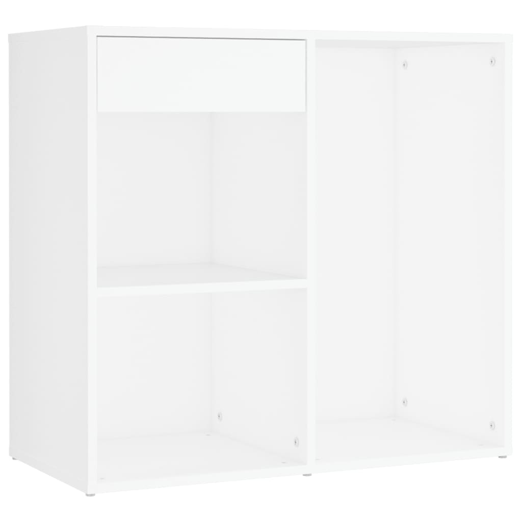 Toeletta LED con 2 Armadietti in Legno Multistrato Bianco 3082026