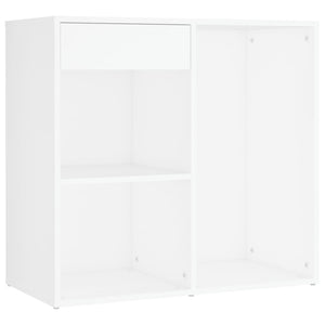 Toeletta LED con 2 Armadietti in Legno Multistrato Bianco 3082026