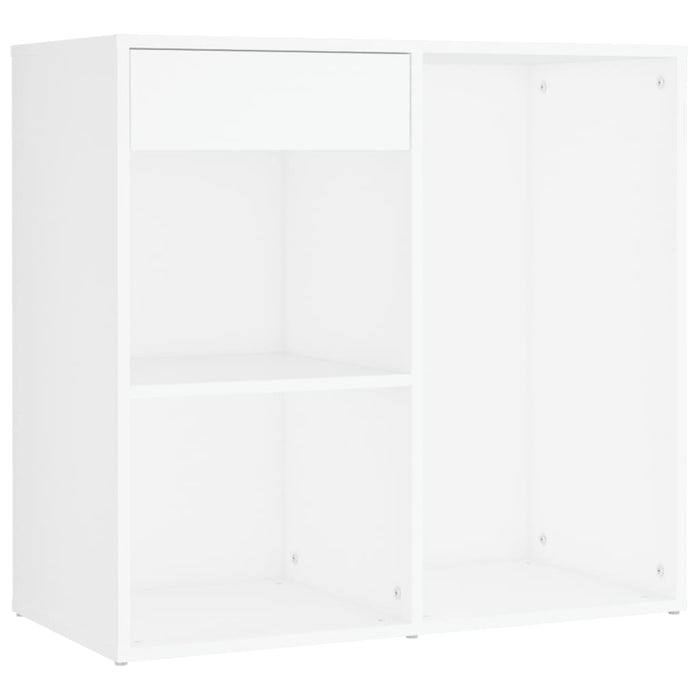 Toeletta LED con 2 Armadietti in Legno Multistrato Bianco 3082026