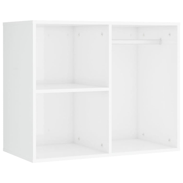 Toeletta LED con 2 Armadietti Legno Multistrato Bianco Lucido 3082032