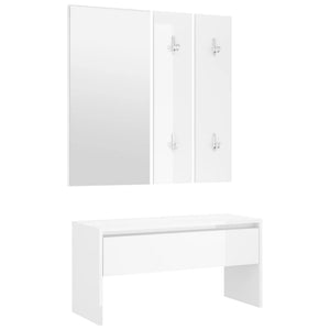 Set di Mobili da Corridoio Bianco in Legno Multistrato 3082044