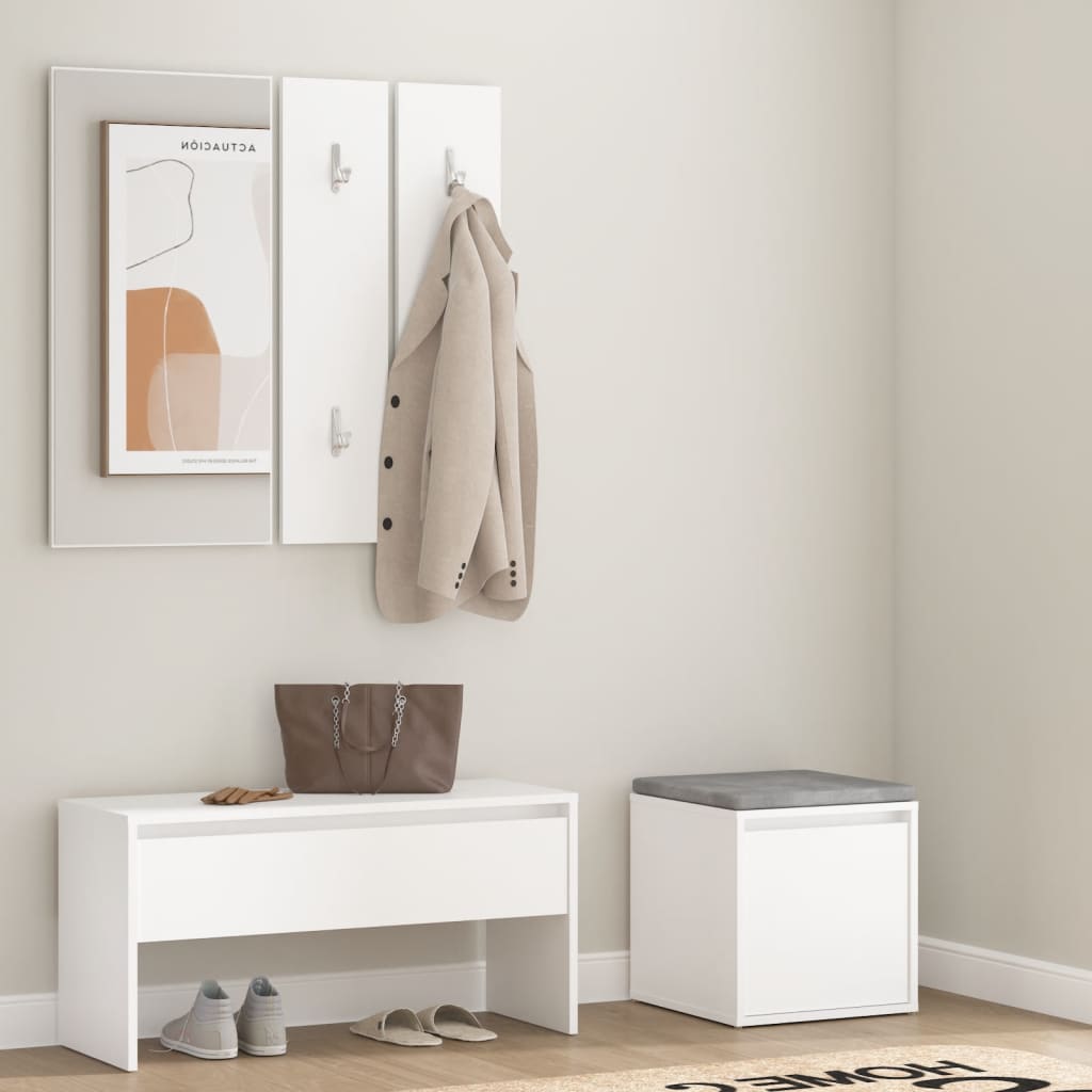 Set di Mobili da Corridoio Bianco in Legno Multistrato 3082044