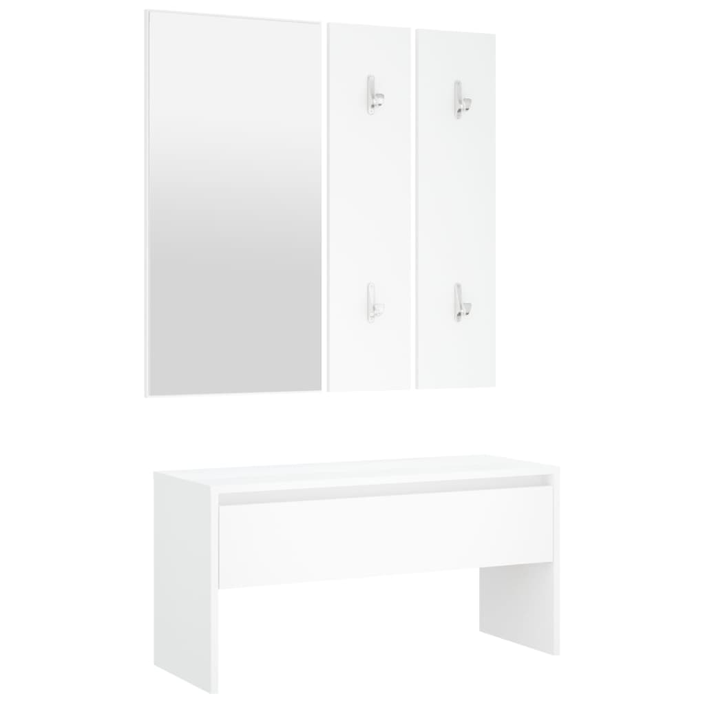 Set di Mobili da Corridoio Bianco in Legno Multistrato 3082053