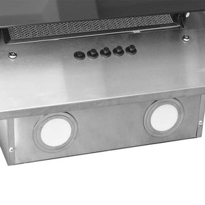 Cappa a Parete 60 cm in Acciaio Inox e Vetro Temperato Argento cod mxl 10361