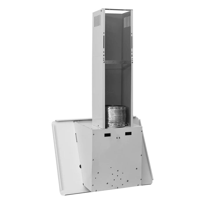 Cappa a Parete 60 cm in Acciaio Inox e Vetro Temperato Bianco 51663