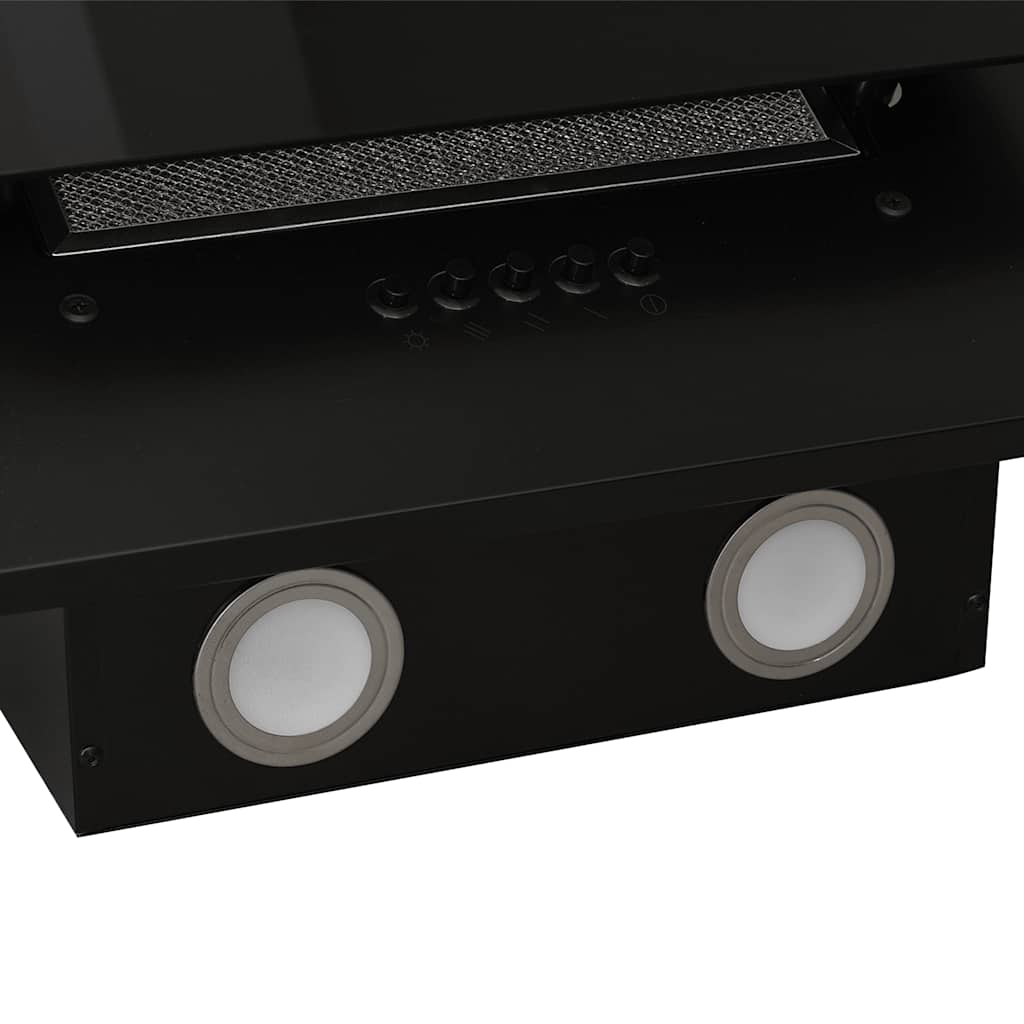 Cappa a Parete 90 cm in Acciaio Inox e Vetro Temperato Nero cod mxl 20641