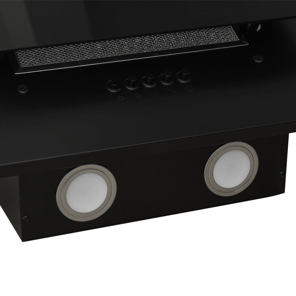 Cappa parete 90 cm acciaio inox e vetro temperato nero 02_0005888