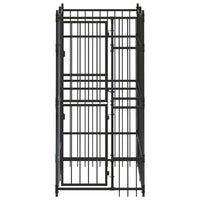 Cuccia gabbia per animali da esterno pac per cani in acciaio 1,84 m² nero 02_0041776