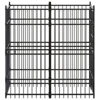 Cuccia gabbia per animali da esterno pac per cani in acciaio 1,84 m² nero 02_0041776