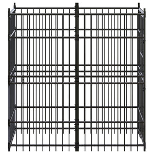 Cuccia gabbia per animali da esterno pac per cani in acciaio 1,84 m² nero 02_0041776