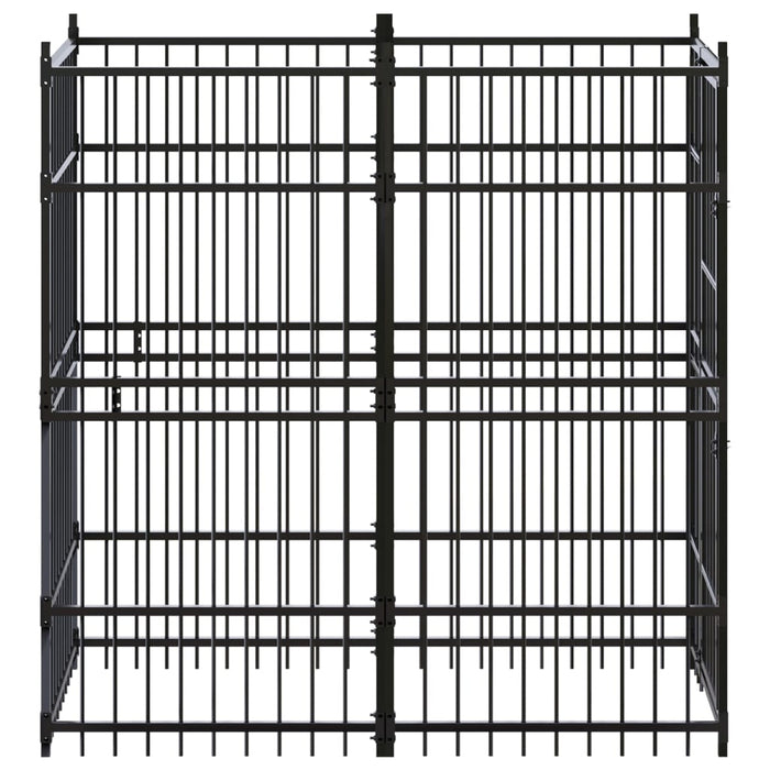 Cuccia gabbia per animali da esterno pac per cani in acciaio 1,84 m² nero 02_0041776