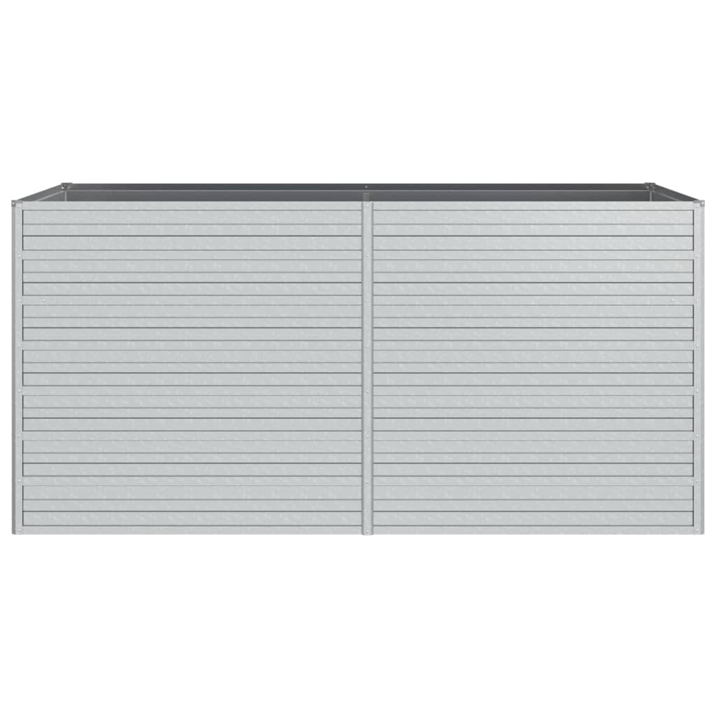 Vassoio per fioriera aiuola rialzata piante fiori terrazza giardino giardino 160 x 80 x 77 cm argento acciaio zincato Argento 02_0039385