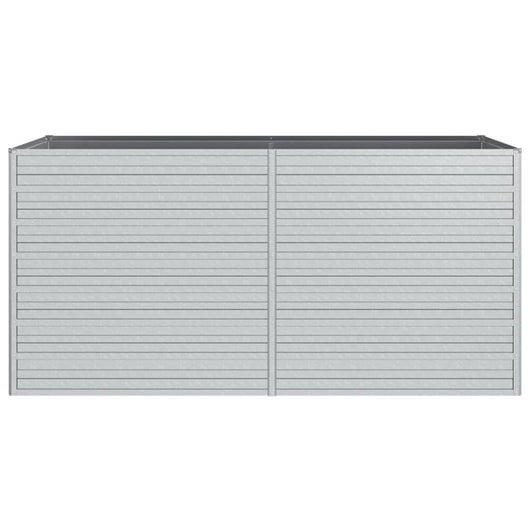 Vassoio per fioriera aiuola rialzata piante fiori terrazza giardino giardino 160 x 80 x 77 cm argento acciaio zincato Argento 02_0039385