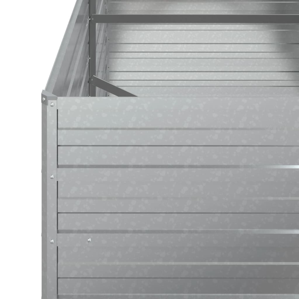 Vassoio per fioriera aiuola rialzata piante fiori terrazza giardino giardino 160 x 80 x 77 cm argento acciaio zincato Argento 02_0039385