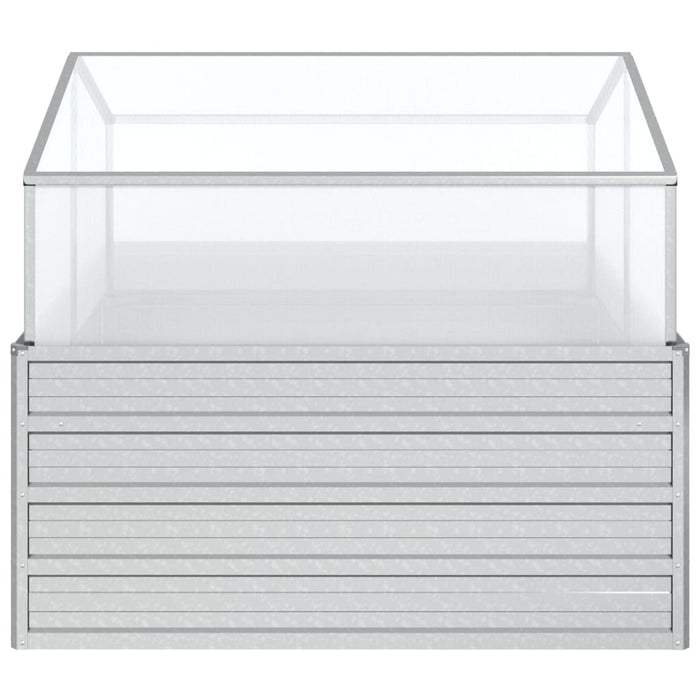 Letto Rialzato da Giardino con Serra 100x100x85 cm Argento cod mxl 60199