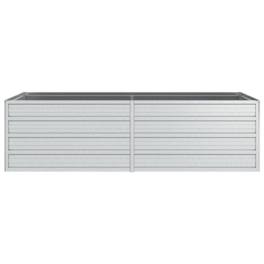 Vassoio per fioriera aiuola rialzata piante fiori terrazza giardino giardino 160 x 80 x 45 cm argento acciaio zincato Argento 02_0039383